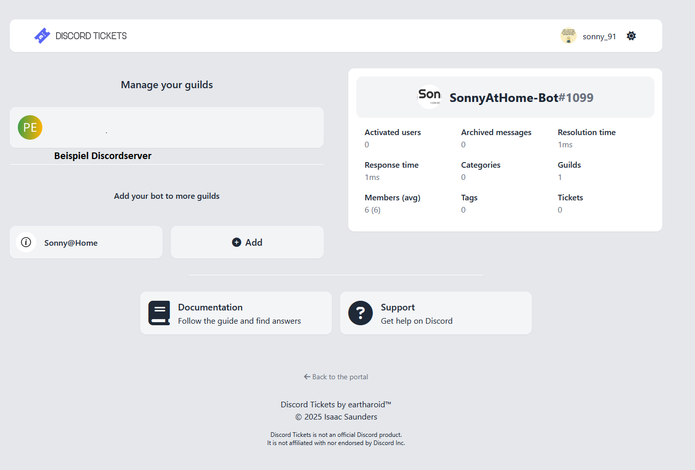 Bild von Discord Ticketbot